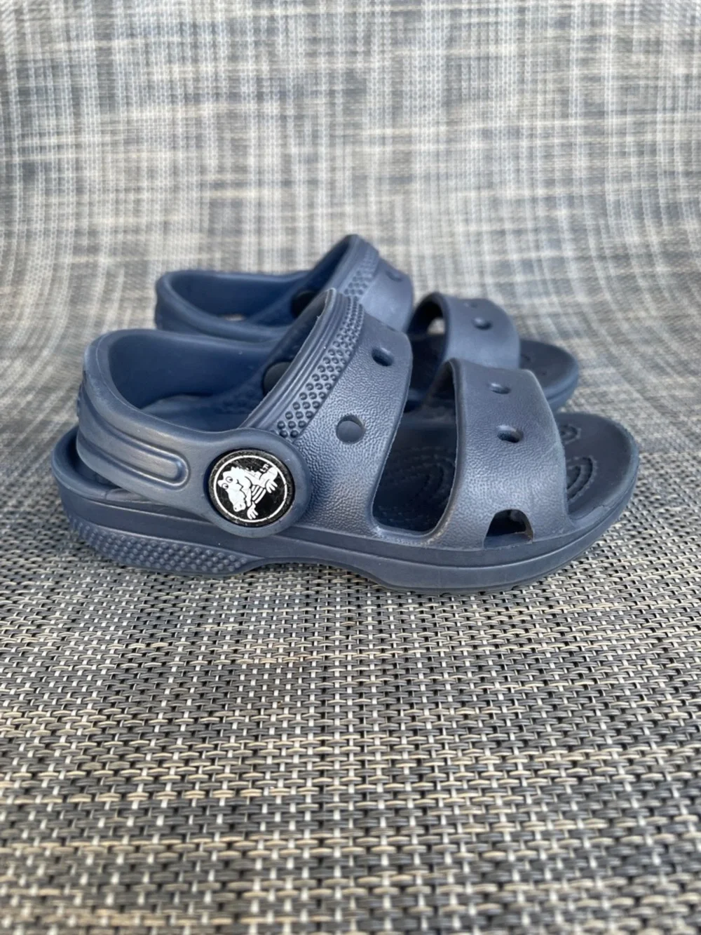 CROCS Easy-On Clogs sling back Sandals Navy Blue Summer Shoes infant size 5
